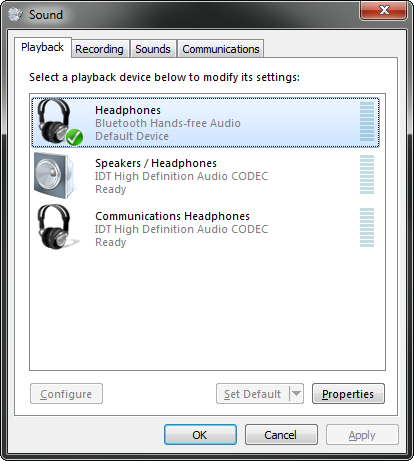 Bluetooth Audio Device Windows 7