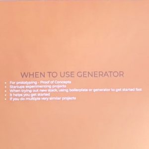 When to use generator