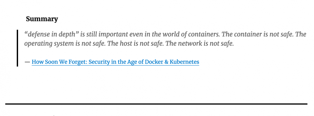 Notes from security in the age of Docker & Kubernetes